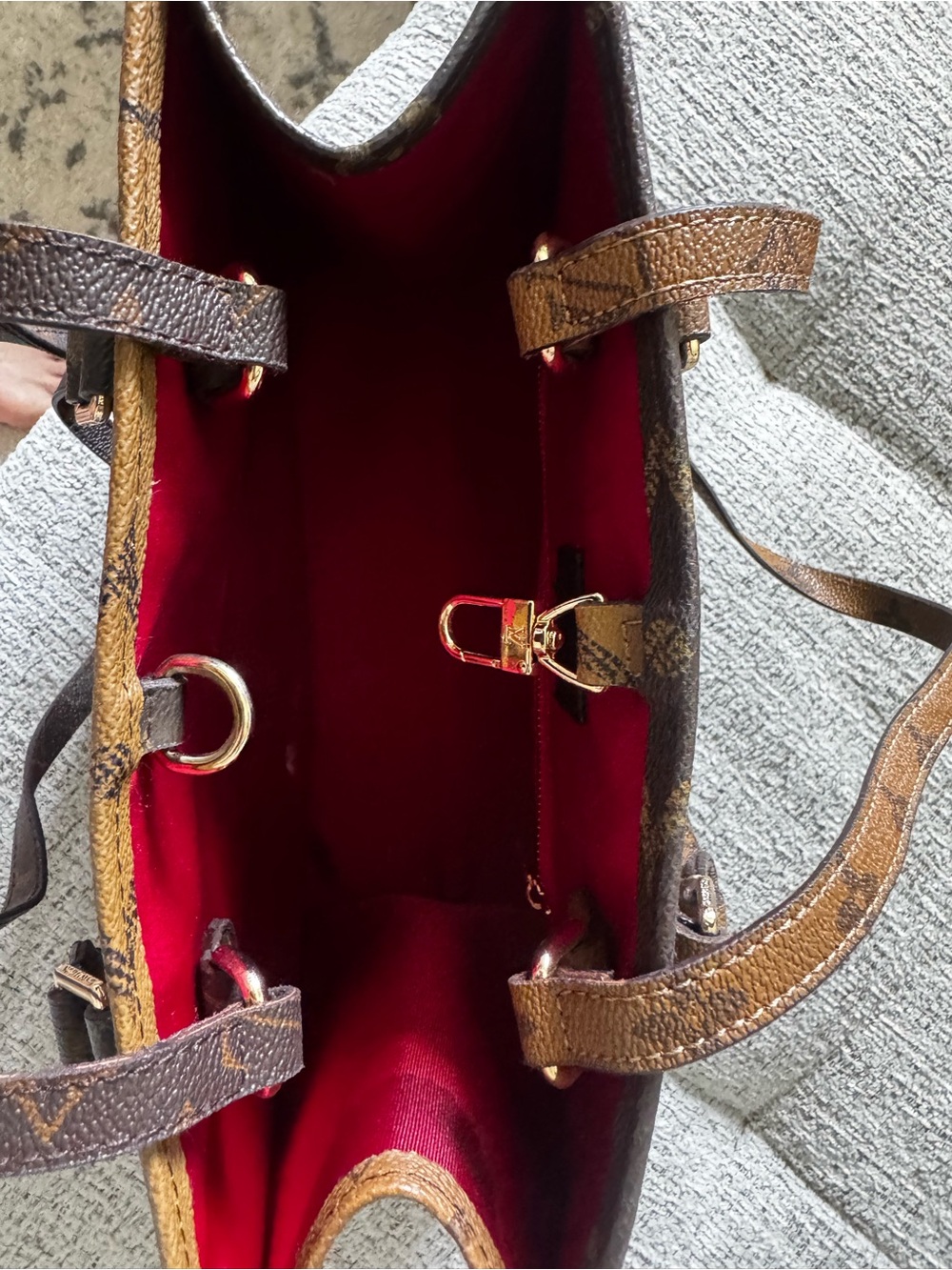 Louis Vuitton Monogram Canvas Small Top Handle Satchel in Brown and Gold - Picture 3 of 3